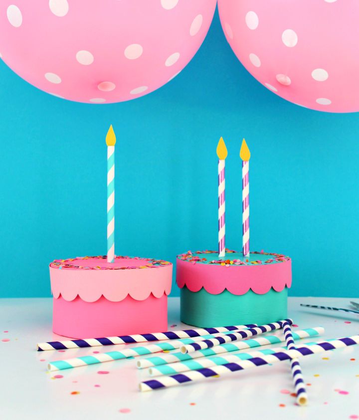 Paper Mache Birthday Cake Gift Boxes