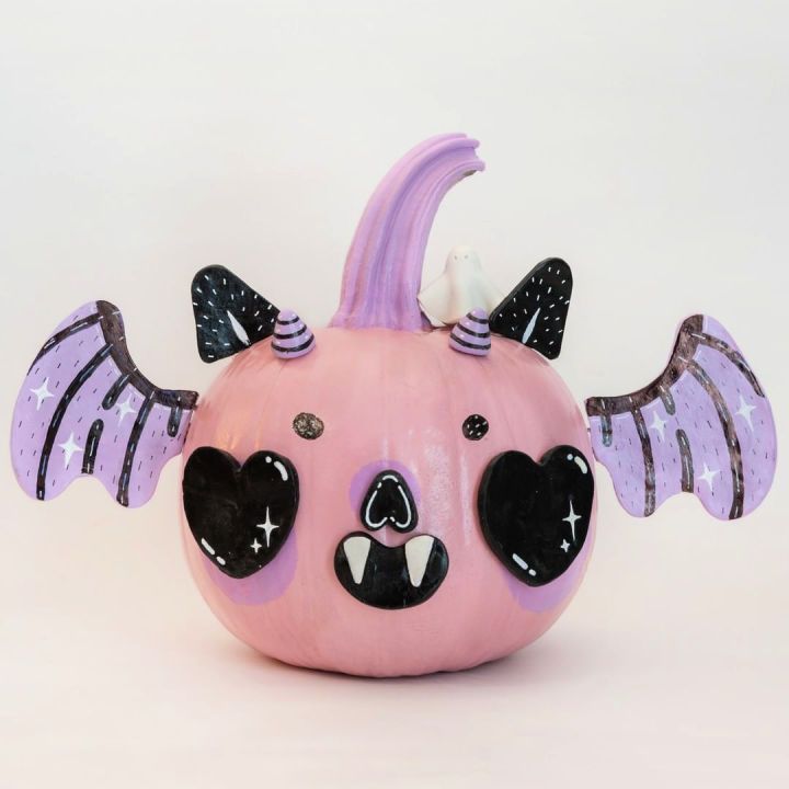 Pastel Bat Pumpkin Design