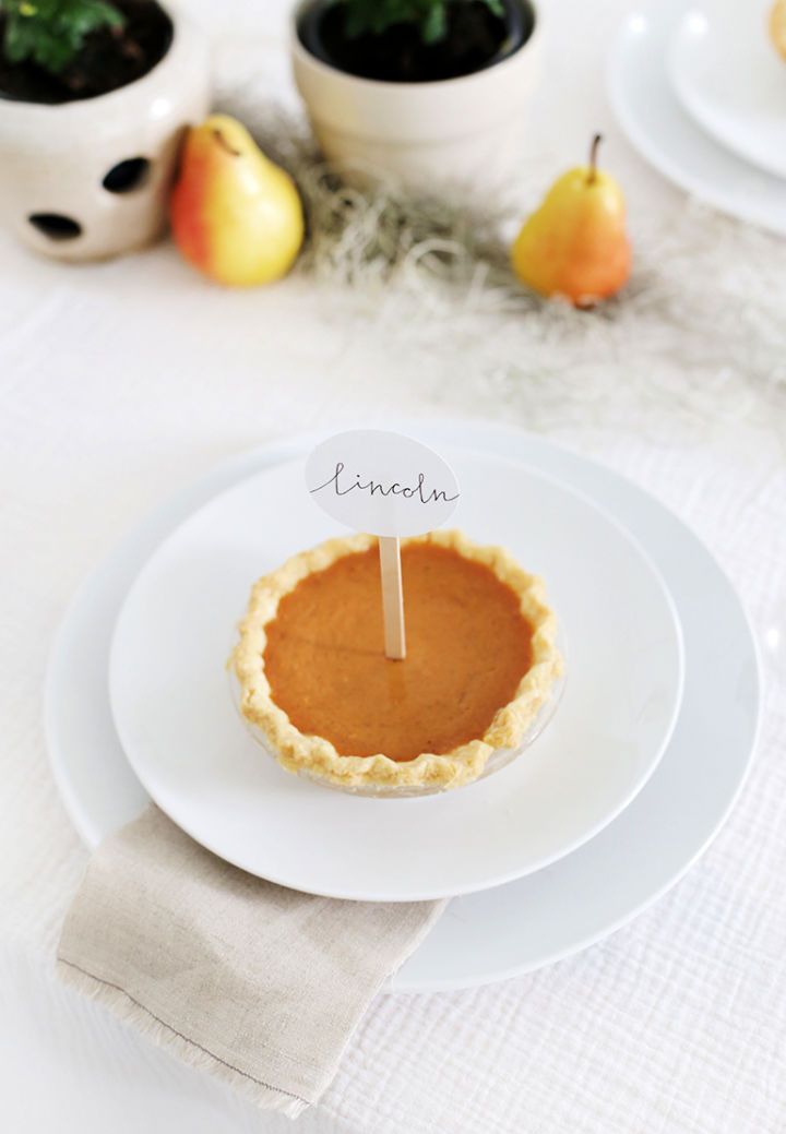 Personalized Pie Place Card