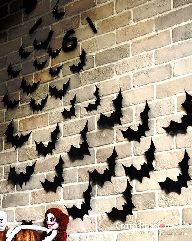 Printable Bats Flying Wall Decor