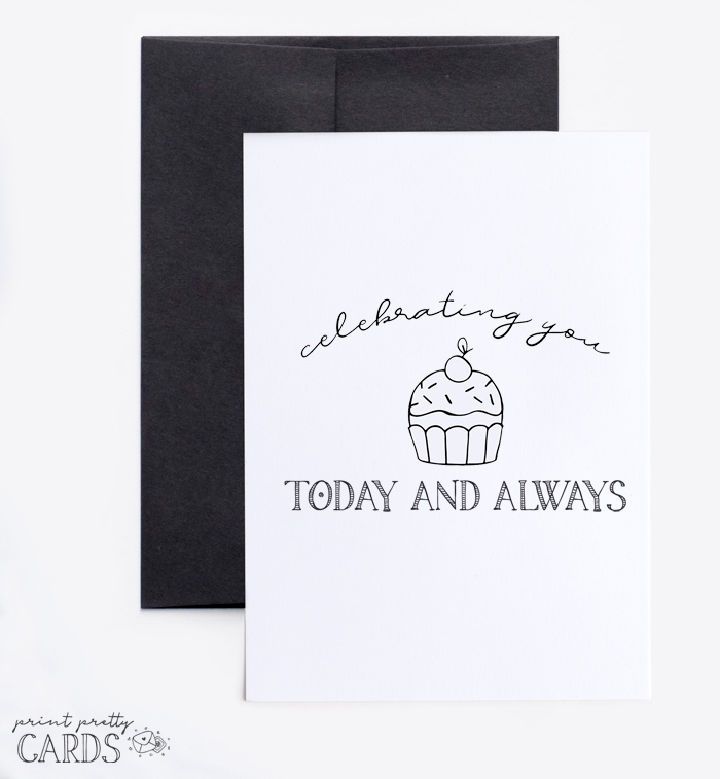 Printable Black and White Birthday Cards