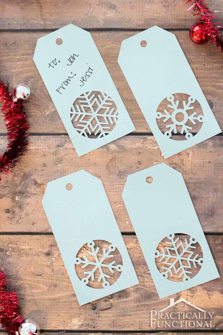 Printable Editable Snowflake Gift Tags