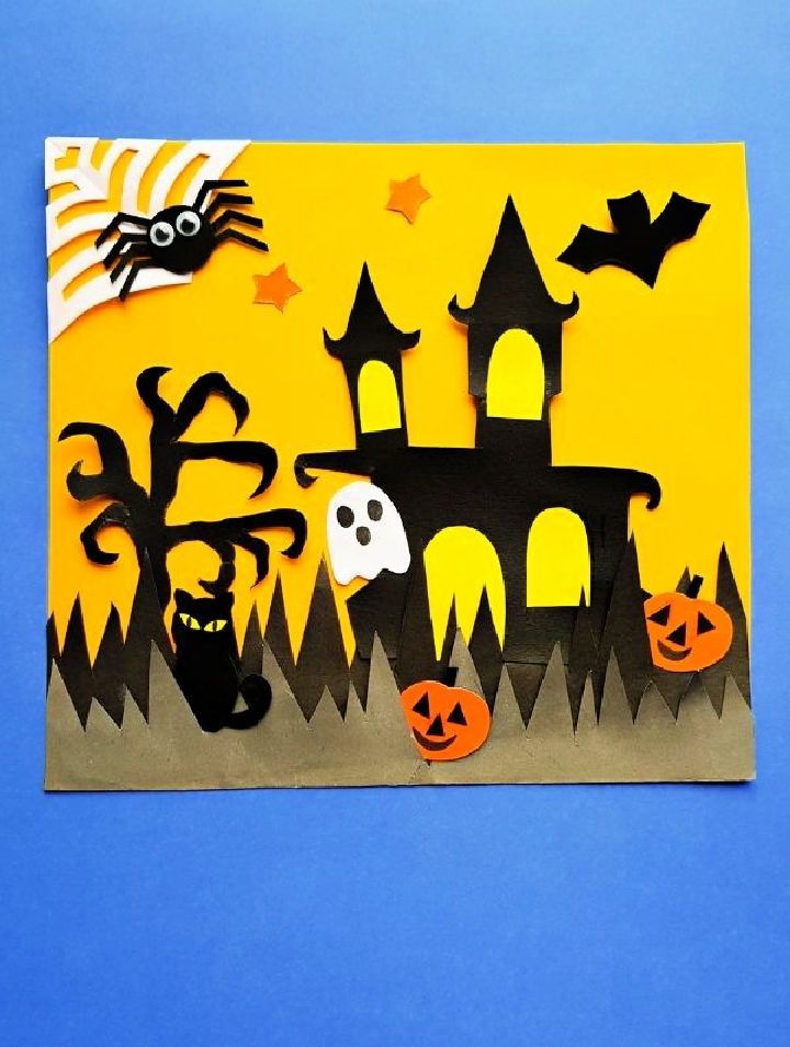 Printable Haunted House Cut Out Template
