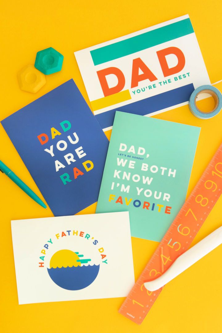 Modern Printable Fathers Day Cards