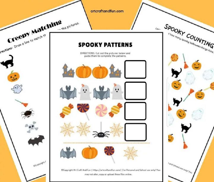 Printable Spooky Worksheets for Preschool