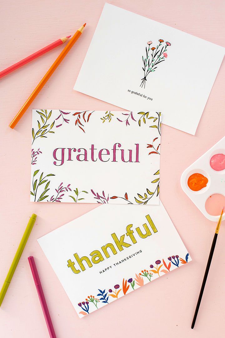 Printable Thanksgiving Grateful Cards