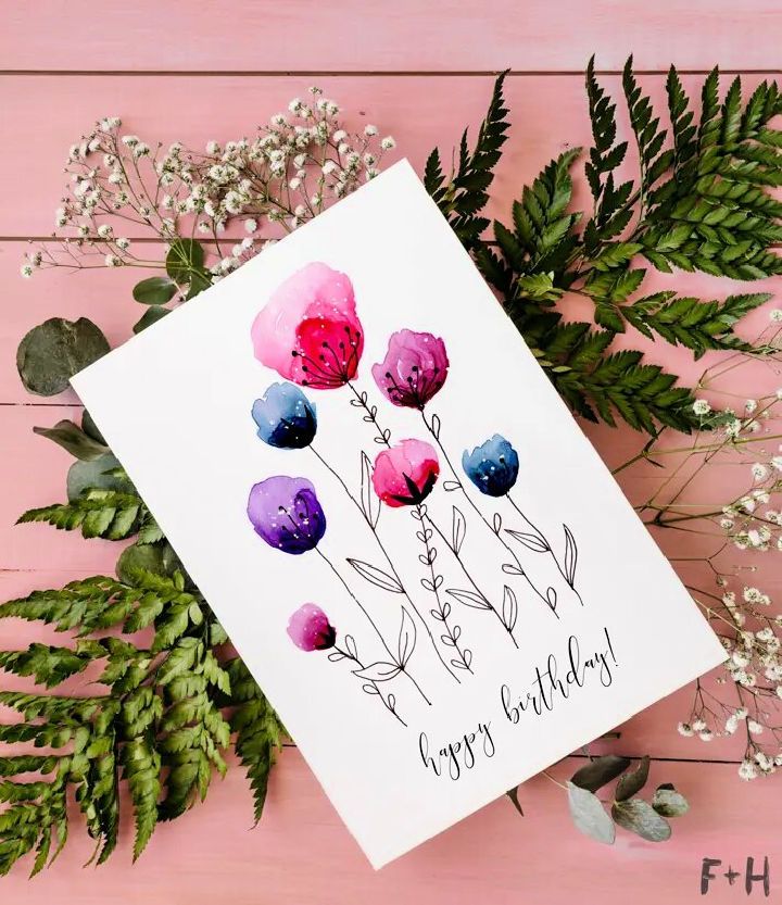 Printable Watercolor Birthday Card for Him