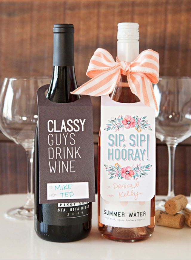 Printable Wine Bottle Gift Tags for Favors