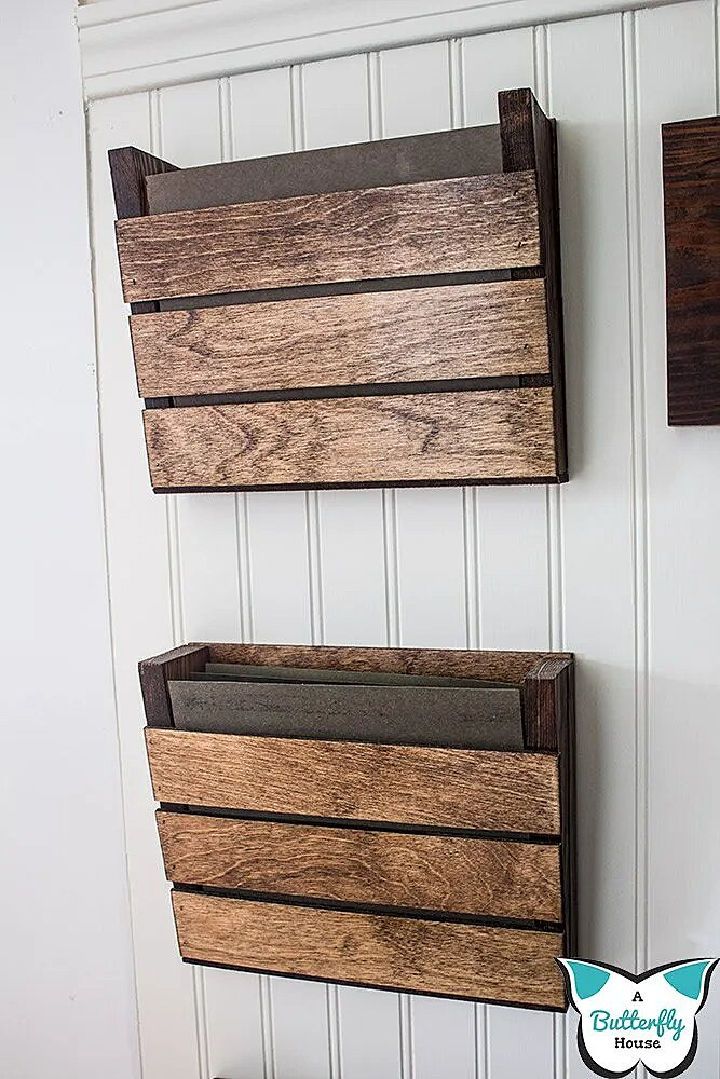 Scrap Wood Wall File Organizer