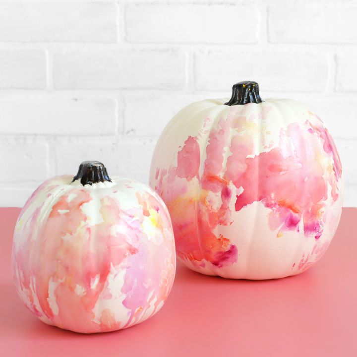 Sharpie Watercolor Painted Pumpkins