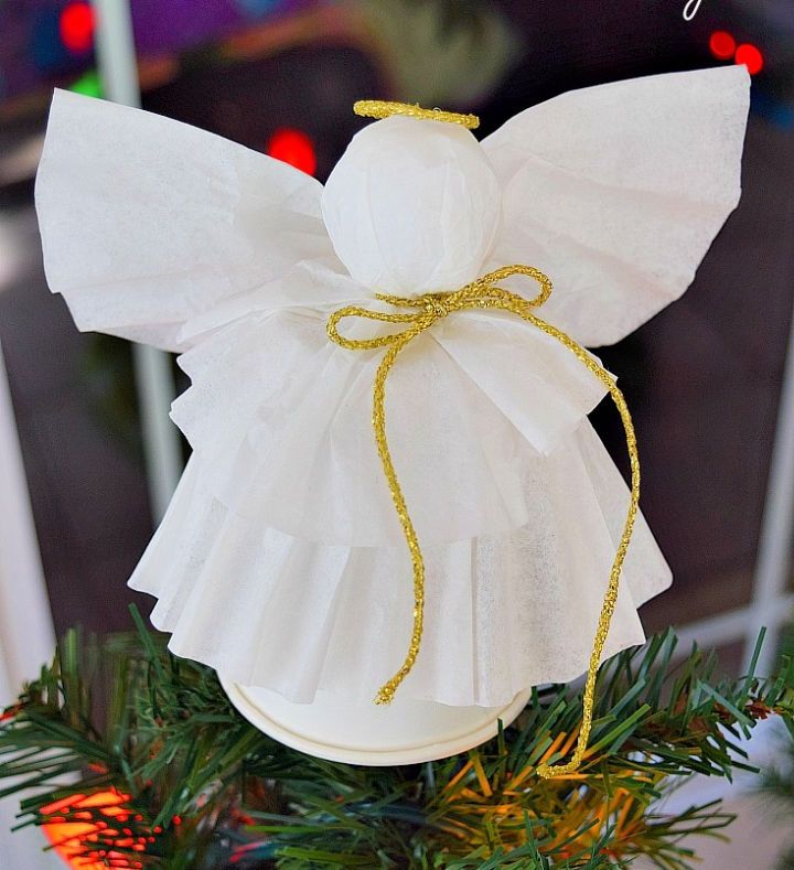 Simple Coffee Filter Angel Ornament