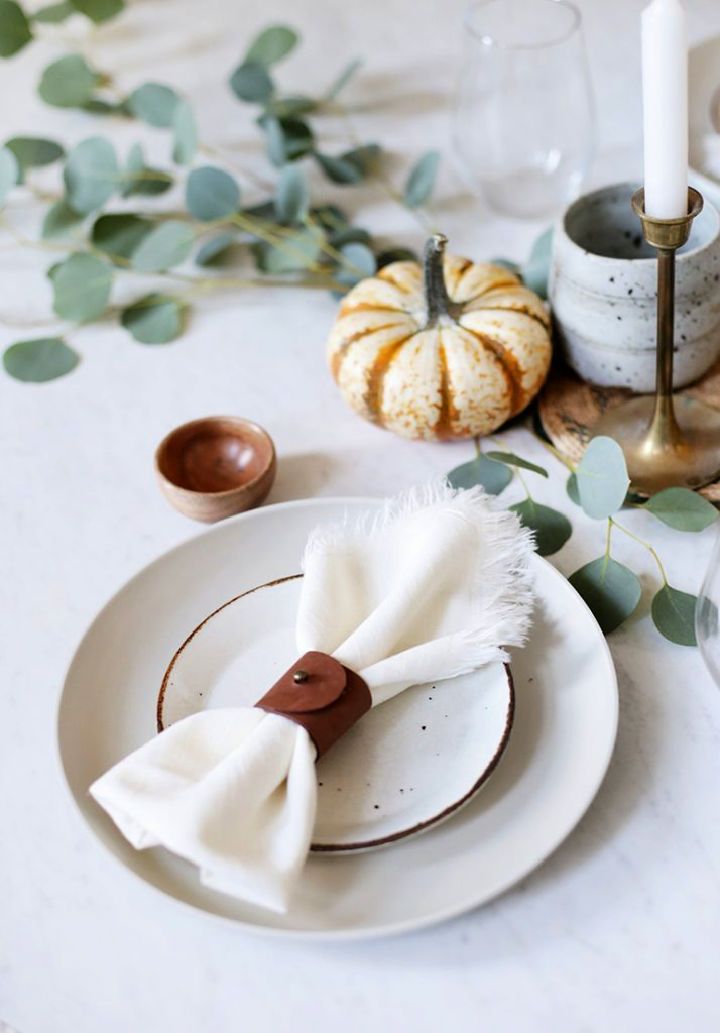 Simple DIY Leather Napkin Rings