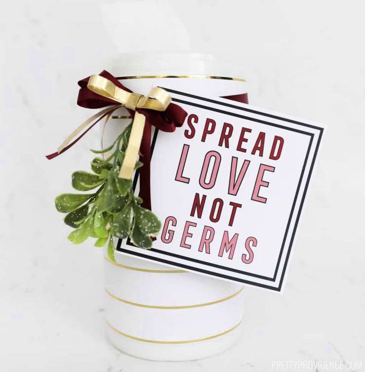 Spread Love Not Germs Present Tag Printable