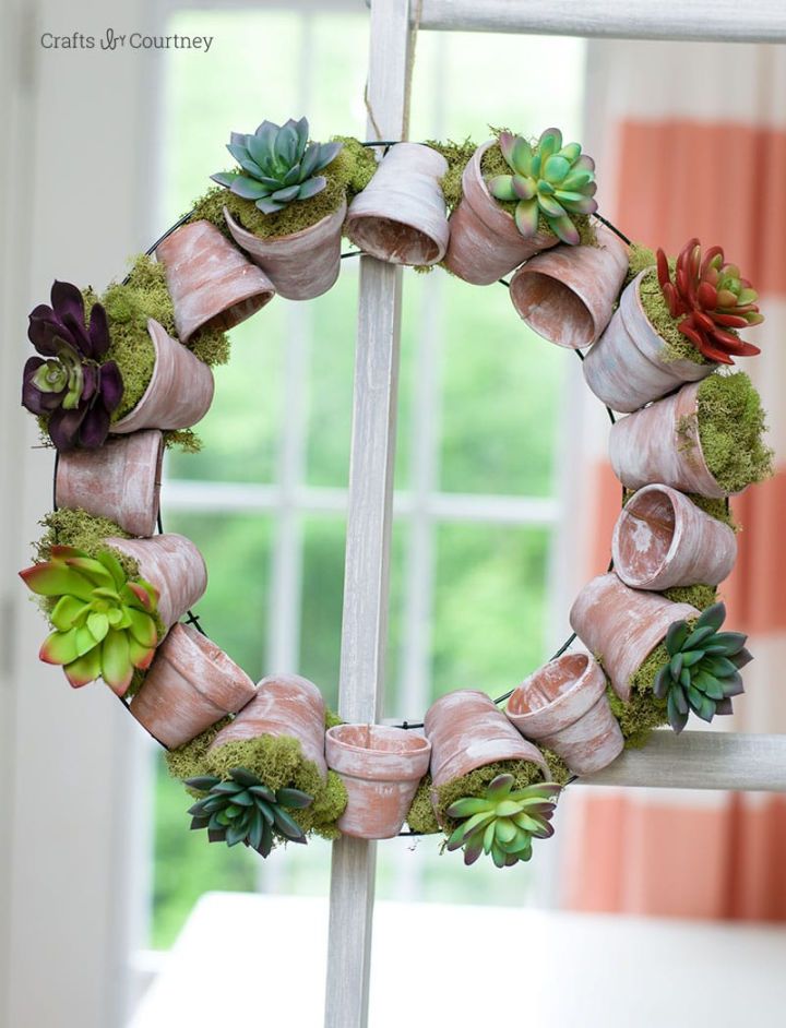 Succulent Wreath with Terracotta Pots