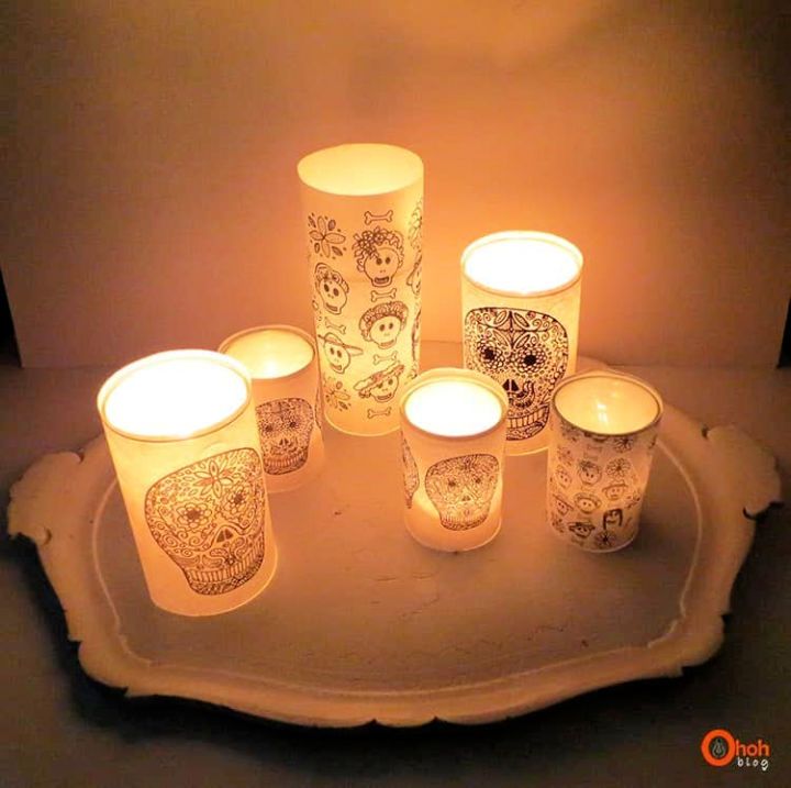 Sugar Skull Candle Votive