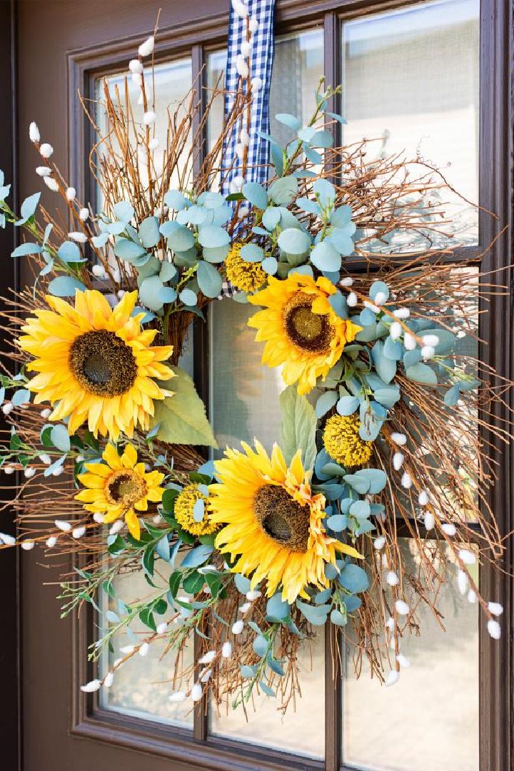 Sunburst and Sunflower Wreath for Front Door
