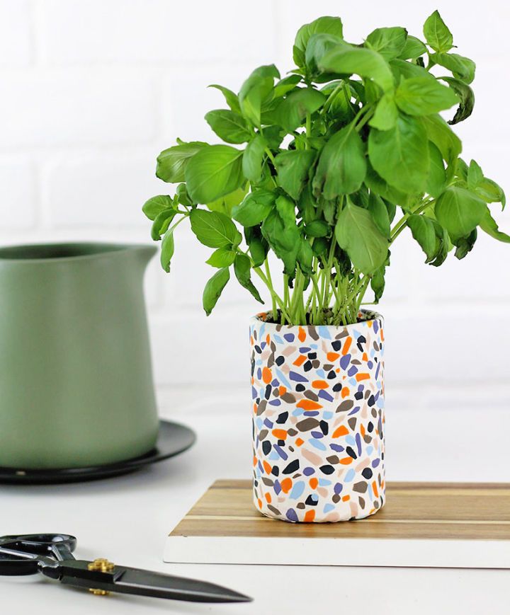 Terrazzo Planter with Oven Bake Clay