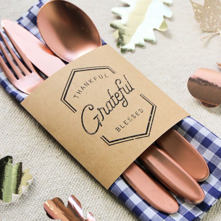 Thanksgiving Utensil Pouch and Napkin Wrap Free Printable