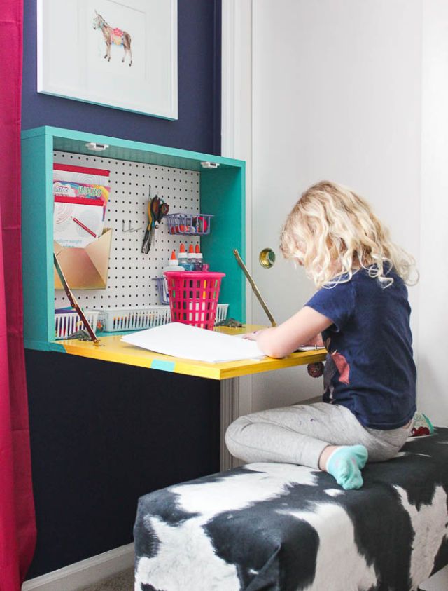Wall Mounted Desk with Storage