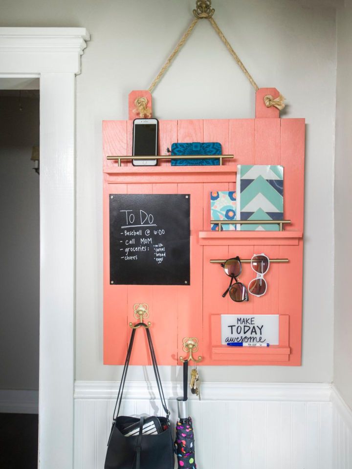 Wall Organizer from Upcycled Hardwood Flooring