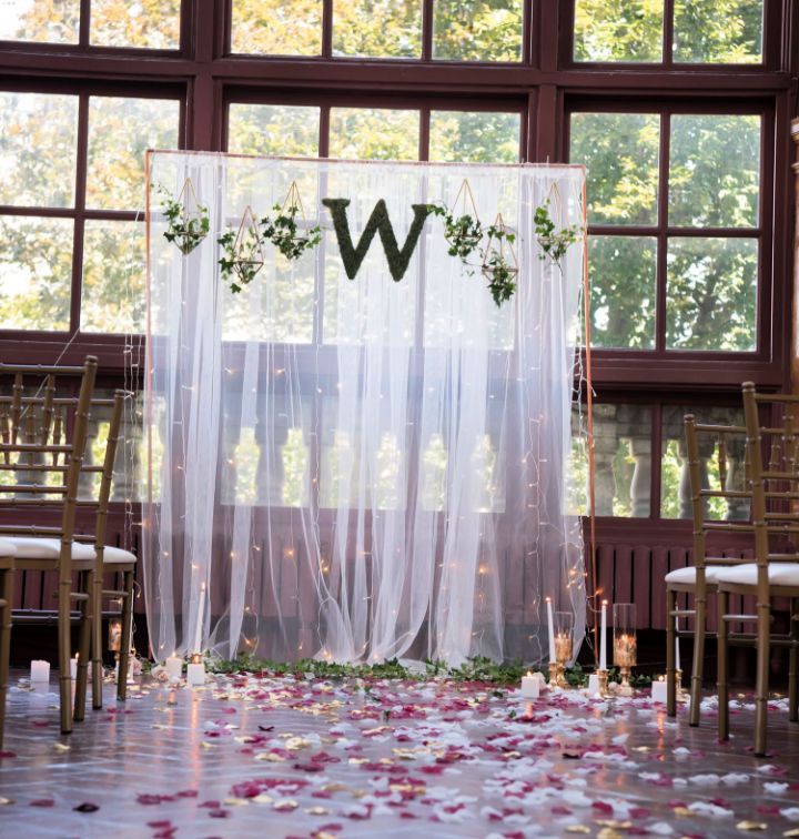 Wedding Ceremony Backdrop Using Curtains