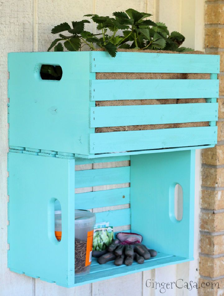 Wooden Crate Planter and Storage