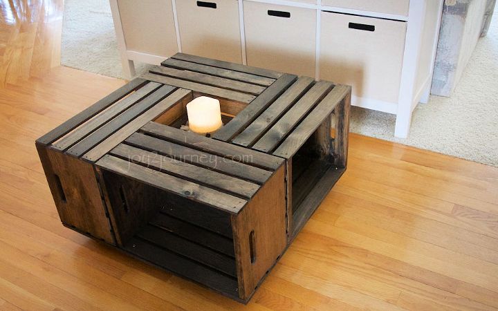 Wooden Milk Crate Coffee Table