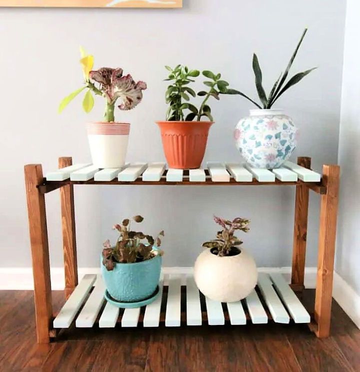 Wooden Slatted Plant Table