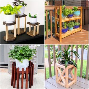 free diy wood plant stand plans